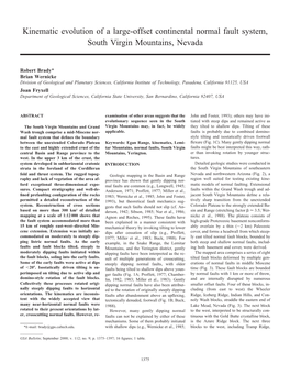 Kinematic Evolution of a Large-Offset Continental Normal Fault System, South Virgin Mountains, Nevada