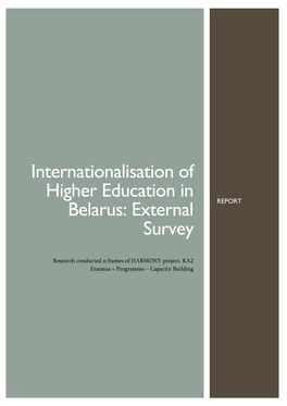 Internationalisation of Higher Education in Belarus: External Survey