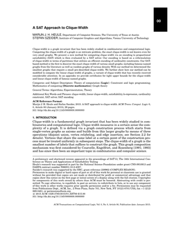 00 a SAT Approach to Clique-Width