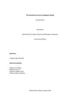 The Intonational Structure of Singapore English by Daryl Chow