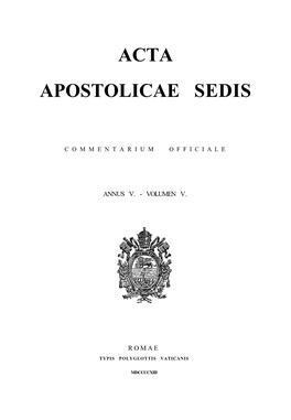 Acta Apostolicae Sedis