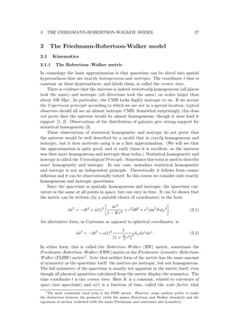 3 the Friedmann-Robertson-Walker Model 27