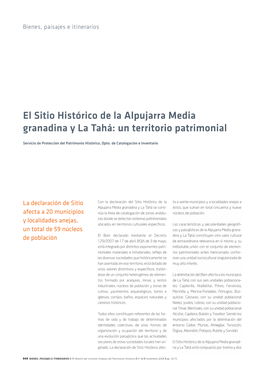 El Sitio Histórico De La Alpujarra Media Granadina Y La Tahá: Un Territorio Patrimonial