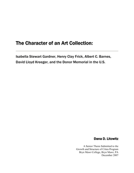 The Character of an Art Collection