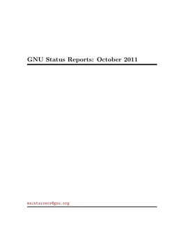 GNU Status Reports: October 2011