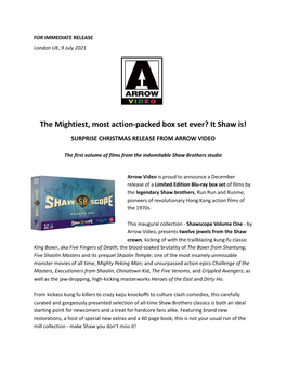 SHAWSCOPE VOLUME ONE Press Announcement