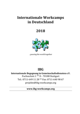 Internationale Workcamps in Deutschland 2018