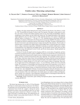 Trinitite Redux: Mineralogy and Petrology