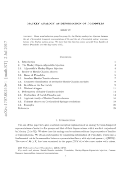 Mackey Analogy As Deformation of $\Mathcal {D} $-Modules