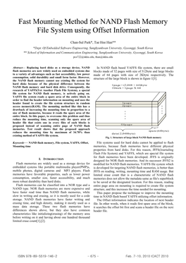 Fast Mounting Method for NAND Flash Memory File System Using Offset Information