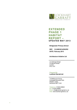 Extended Phase 1 Habitat Report – Updated May 2013