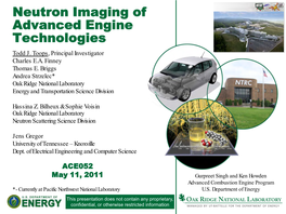 Neutron Imaging of Advanced Engine Technologies Todd J