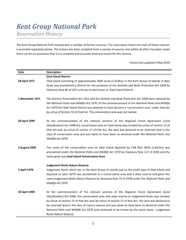 Kent Group National Park Reservation History