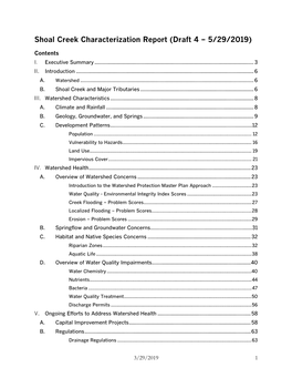 Shoal Creek Watershed Characterization Report