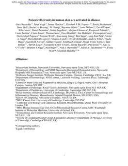 Poised Cell Circuits in Human Skin Are Activated in Disease Gary Reynolds1†, Peter Vegh1†, James Fletcher1†, Elizabeth F.M