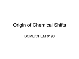 Origin of Chemical Shifts