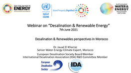 Morocco Desalination & Renewables Perspectives Presentation