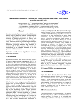 Design and Development of a Miniaturized Coaxial Probe for Intracavitary Application of Hyperthermia at 434 Mhz