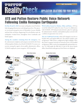 ATS and Patton Restore Public Voice Network Following Emilia Romagna Earthquake