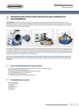 Nitriding Furnaces Horizontal and Pit