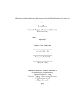 Characterizing Genetic Drivers of Lymphoma Through High-Throughput Sequencing