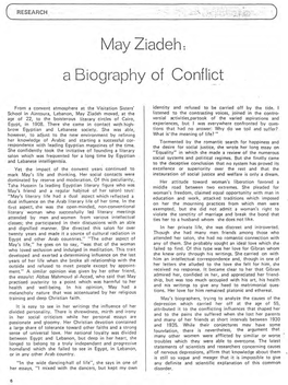 May Ziadeh a Biography of Conflict