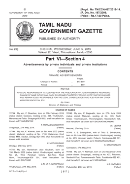 Tamil Nadu Government Gazette