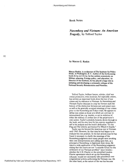 Nuremberg and Vietnam: an American Tragedy, by Telford Taylor