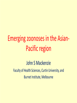Emergence of Viral Diseases in the Asia-Pacific Region