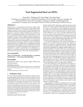 Fast Segmented Sort on Gpus