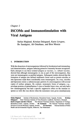 Iscoms and Immunostimulation with Viral Antigens