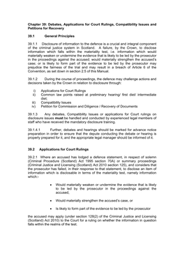 Chapter 39: Debates, Applications for Court Rulings, Compatibility Issues and Petitions for Recovery