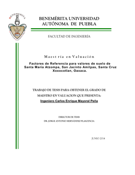 Distribución De Uso De Suelo En El Municipio De Santa Cruz Xoxocotlán