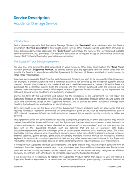 Service Description Accidental Damage Service