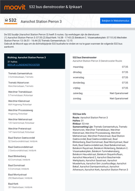 532 Bus Dienstrooster & Lijnroutekaart