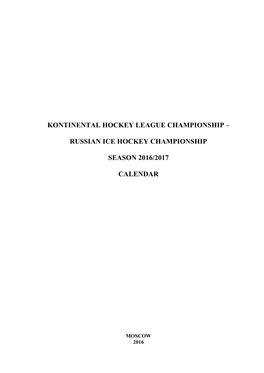 Russian Ice Hockey Championship Season