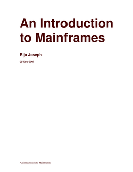 An Introduction to Mainframes.Pdf