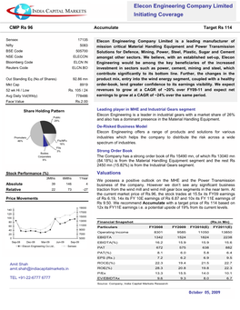 Elecon Engineering Company Limited Initiating Coverage