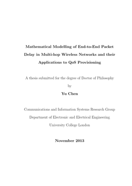 Mathematical Modelling of End-To-End Packet Delay in Multi