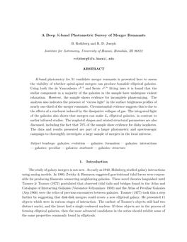 A Deep K-Band Photometric Survey of Merger Remnants