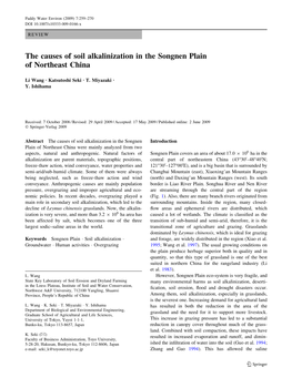 The Causes of Soil Alkalinization in the Songnen Plain of Northeast China