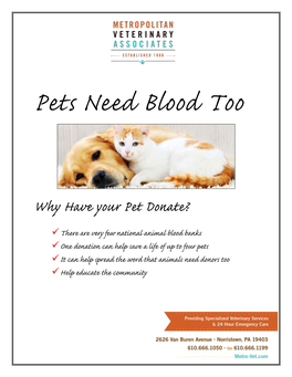 Pets Need Blood Too