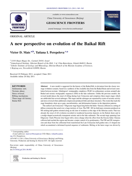 A New Perspective on Evolution of the Baikal Rift