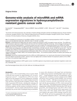 Resistant Gastric Cancer Cells