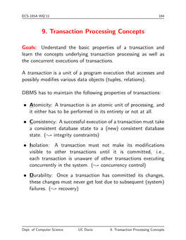 9. Transaction Processing Concepts