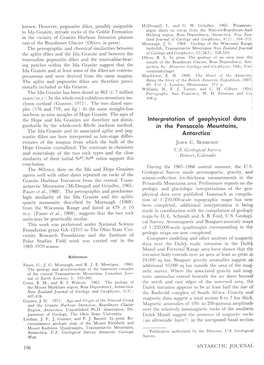 Interpretation of Geophysical Data in the Pensacola Mountains, Antarctica'