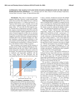 Suppressing the Martian Dynamo with Ongoing Hydrogenation of the Core by Hydrated Mantle Minerals