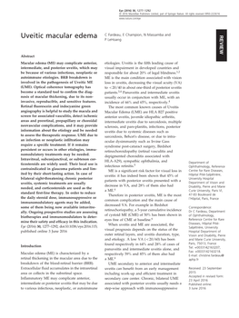 Uveitic Macular Edema C Fardeau, E Champion, N Massamba and REVIEW P Lehoang