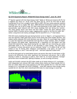 2010 Q2 ECO Quarterly Report