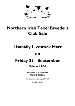 Northern Irish Texel Breeders Club Sale Lisahally Livestock Mart On